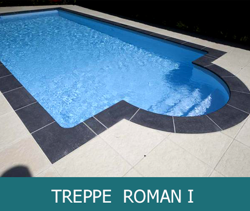 Poolbau mit rundem römischem Einstieg